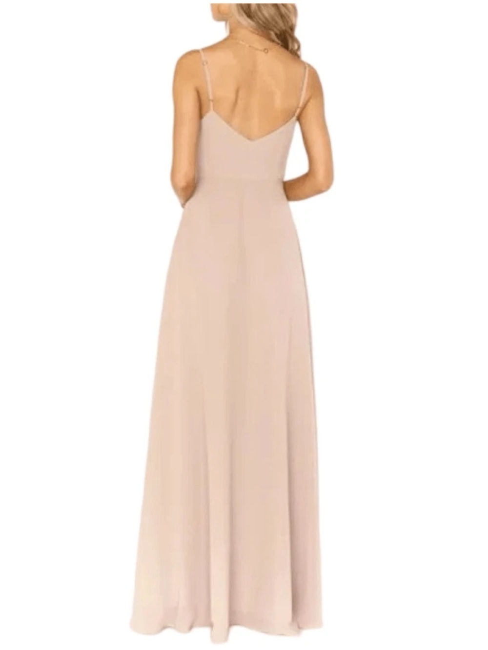 Show Me Your Mumu Faith Maxi Dress Size Small Soft Beige Chiffon Bridesmaid - Picture 7 of 7